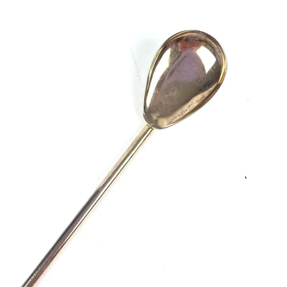 VTG Bartenders Cocktail Stirrer Spoon Gold Tone Bakelite Handle Crest of Arms
